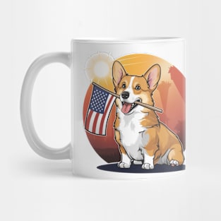 Flag Waving Corgi Mug